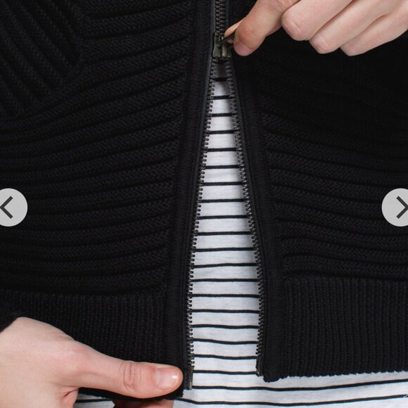 Lululemon - sz 8 - Embrace Hoodie *Knit in Black, Scuba Style Rib Knit - Picture 10 of 11